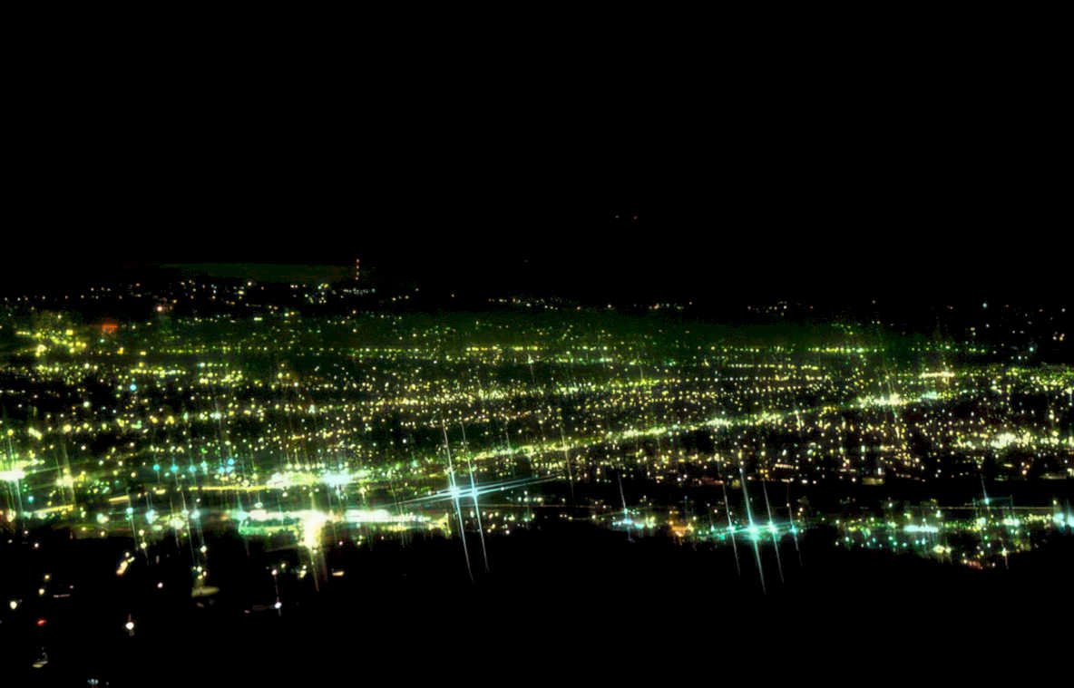 night cityscape lights 2 Vintage A4 Photo Print