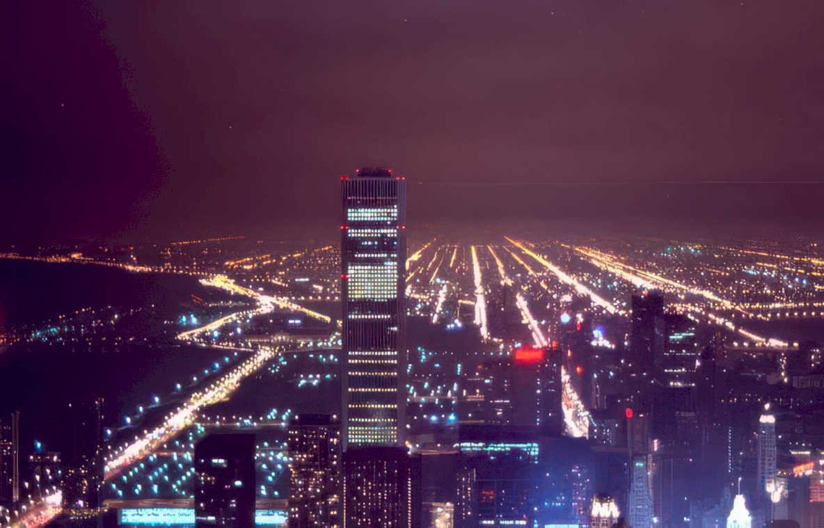 night cityscape merrill Vintage A4 Photo Print