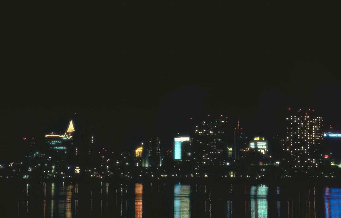 night cityscape san Vintage A4 Photo Print