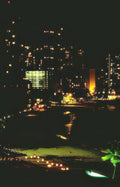 night cityscape waikiki 2 Vintage A4 Photo Print