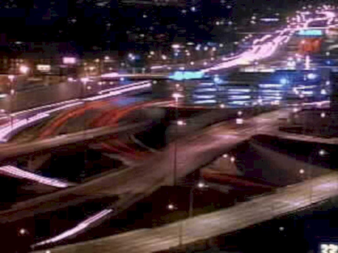 night highway lights1980s 1990s A4 Photo Print