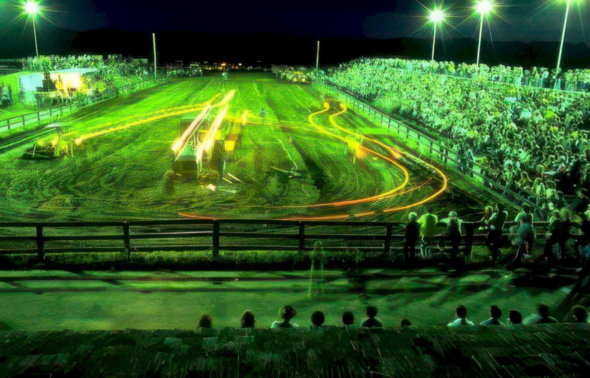 night motocross race Vintage A4 Photo Print