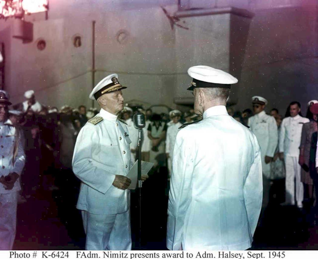 nimitz halsey award Vintage world war A4 Photo Print