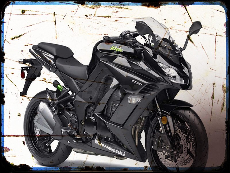 ninja 1000 abs Kawasaki A4 Photo Print Motorbike Vintage Aged