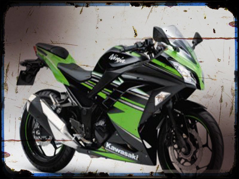 ninja 250 krt edition A4 Photo Print Motorbike Vintage Aged