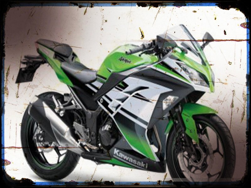ninja 300 30th anniversary edition A4 Photo Print Motorbike Vintage Aged