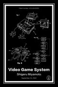nintendo 64 patent print black A4 Photo Print