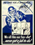 no time for a hangover war poster Advert A4 Photo Print