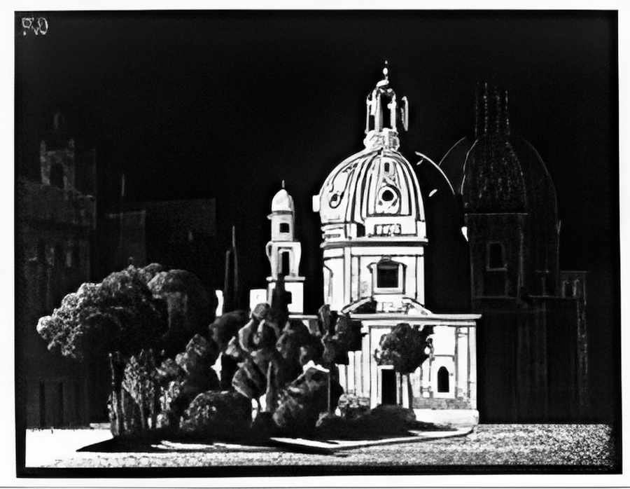 nocturnal rome 1 mc escher 1934 A4 Photo Print