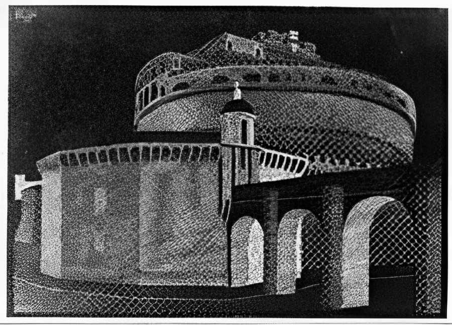 nocturnal rome castel sant angelo mc escher 1934 A4 Photo Print