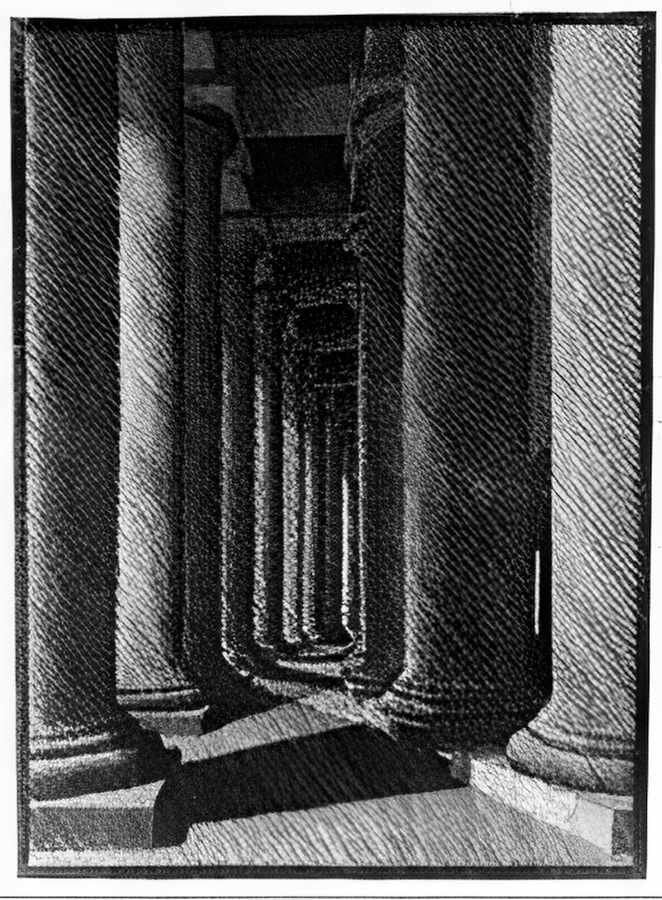 nocturnal rome colonade of st peter mc escher 1934 A4 Photo Print