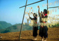 noodles drying women1980s 1990s A4 Photo Print