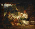 nord Sheppard Family with Goats main Art A4 Photo Print