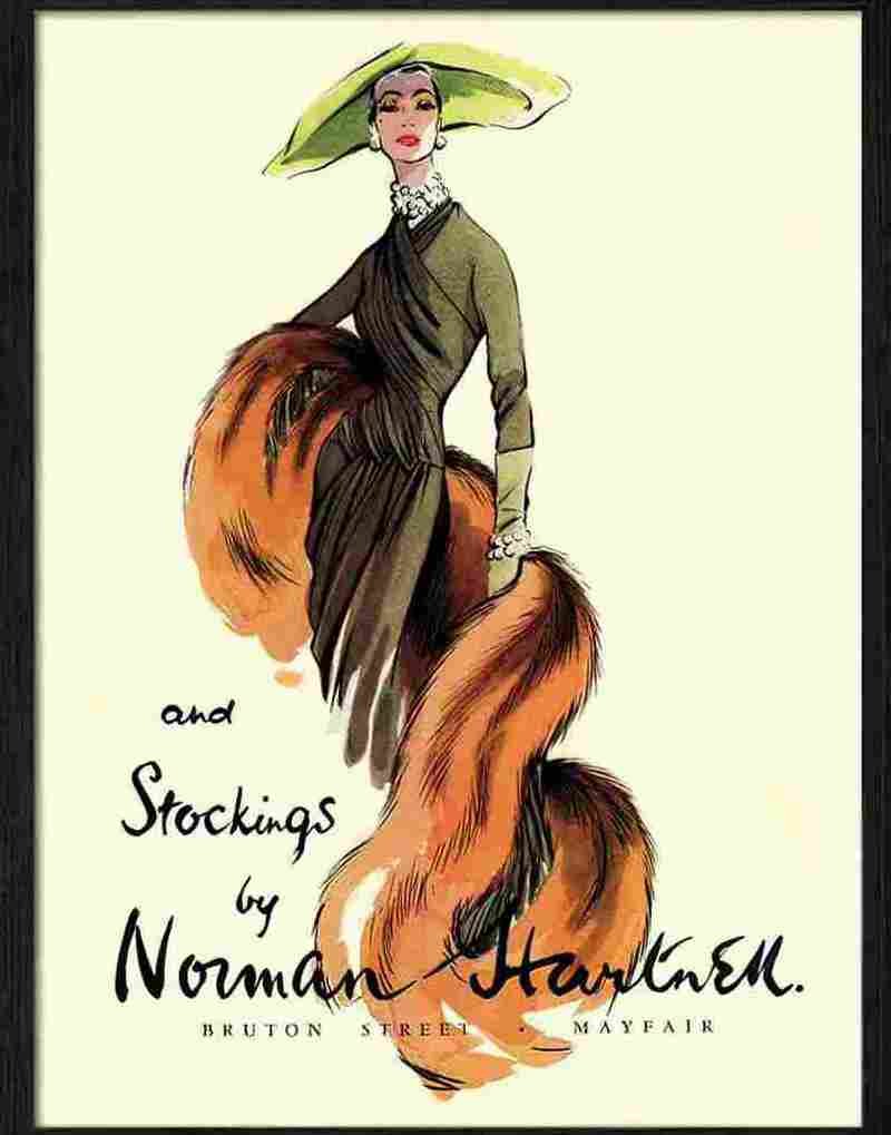 norman hartnell stocking lingerie advert Advert A4 Photo Print