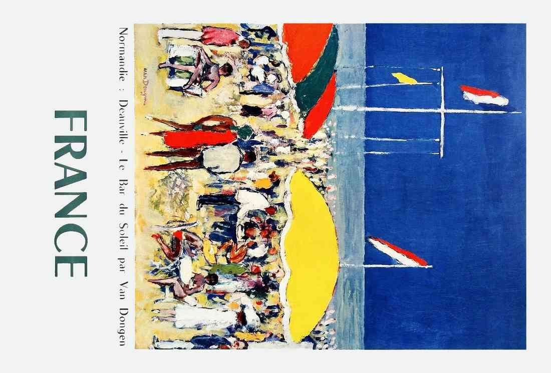 normandie deauville kies van dongen 1960s beach french A4 Photo Print