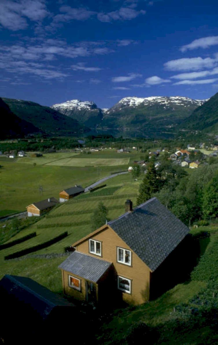 norway village landscape 1980s 1990s A4 Photo Print