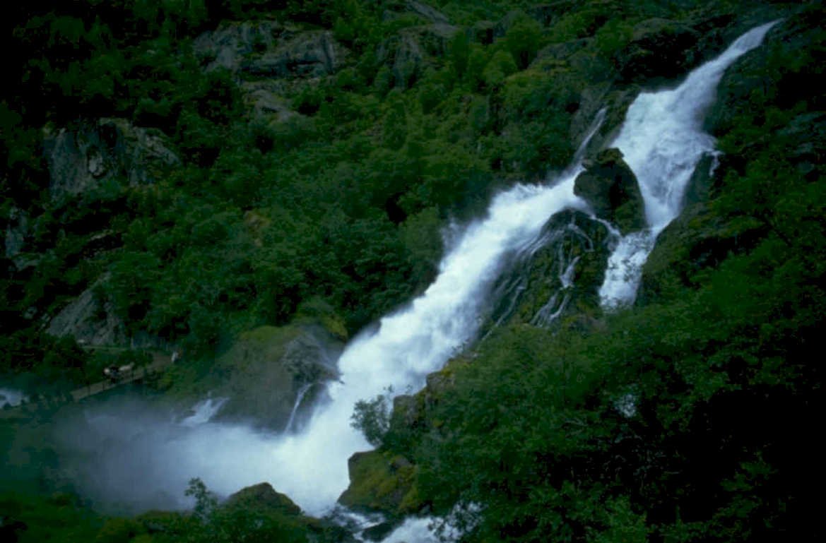 norwegian fjords waterfall 1980s 1990s A4 Photo Print