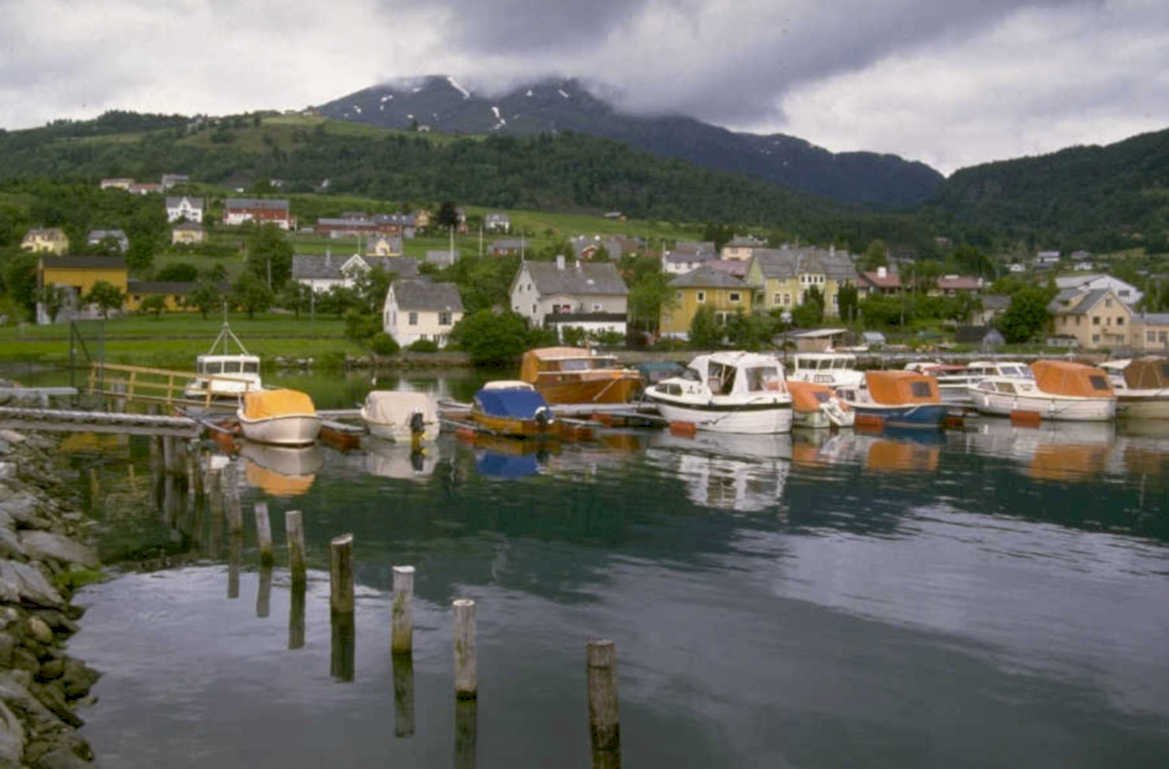 norwegian harbor boats 1980s 1990s A4 Photo Print