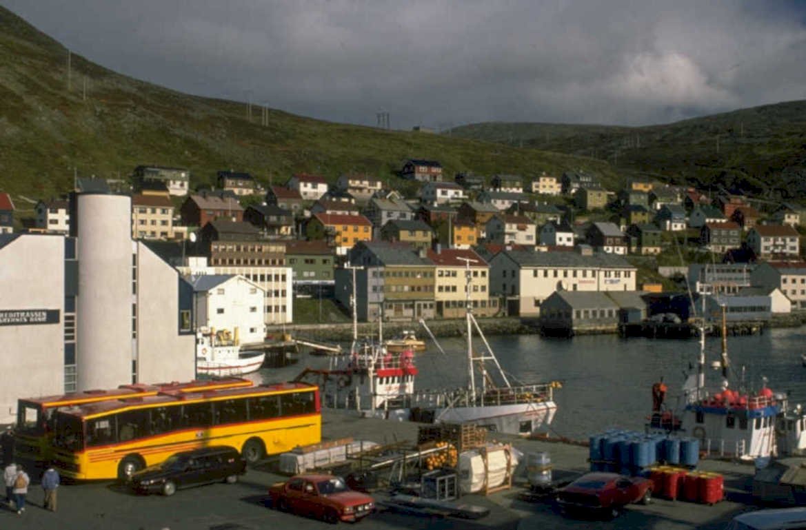 norwegian harbor scene 1980s 1990s A4 Photo Print