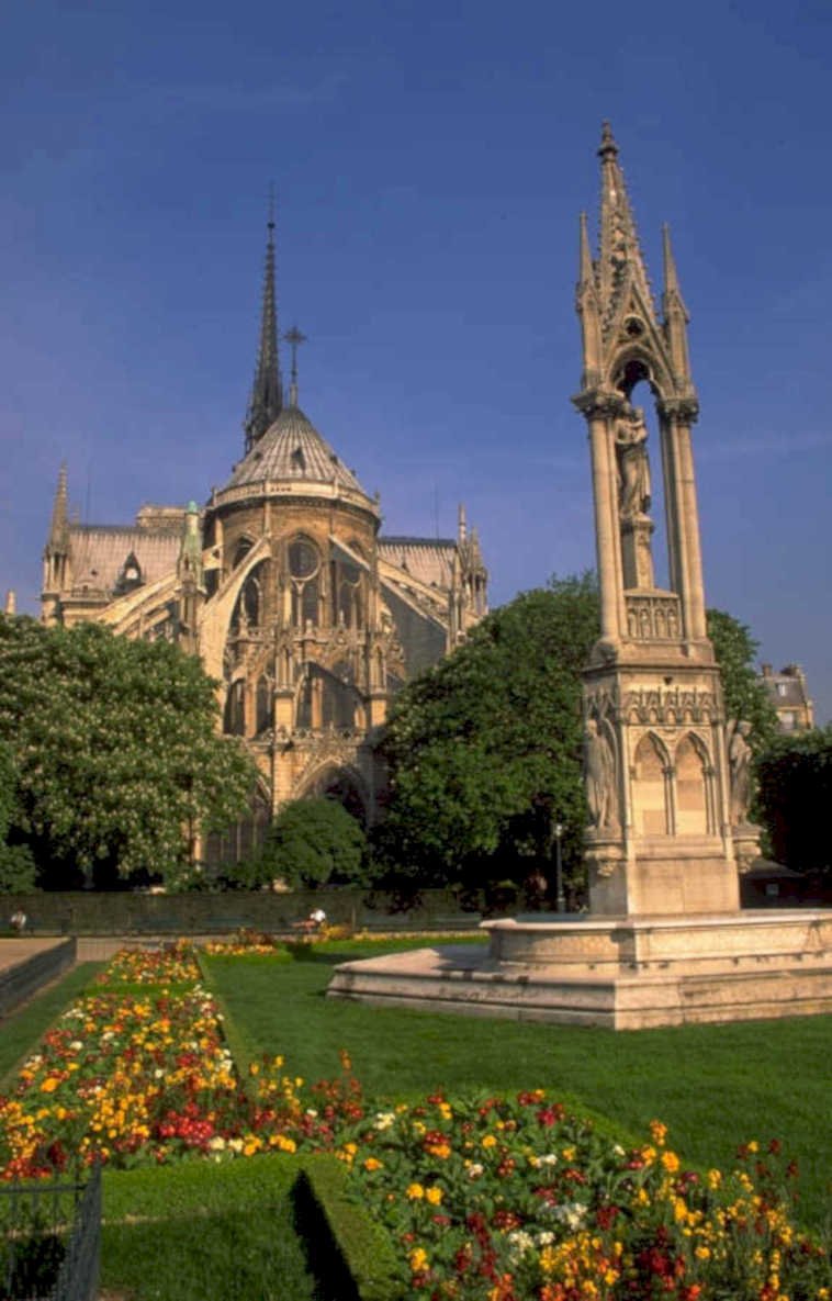 notre dame saintechapelle 1980s 1990s A4 Photo Print