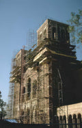 notre dame scaffolding Vintage A4 Photo Print