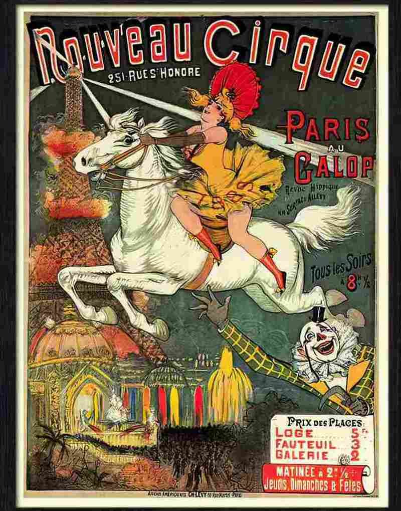 nouveau cirque circus poster 1889 Advert A4 Photo Print
