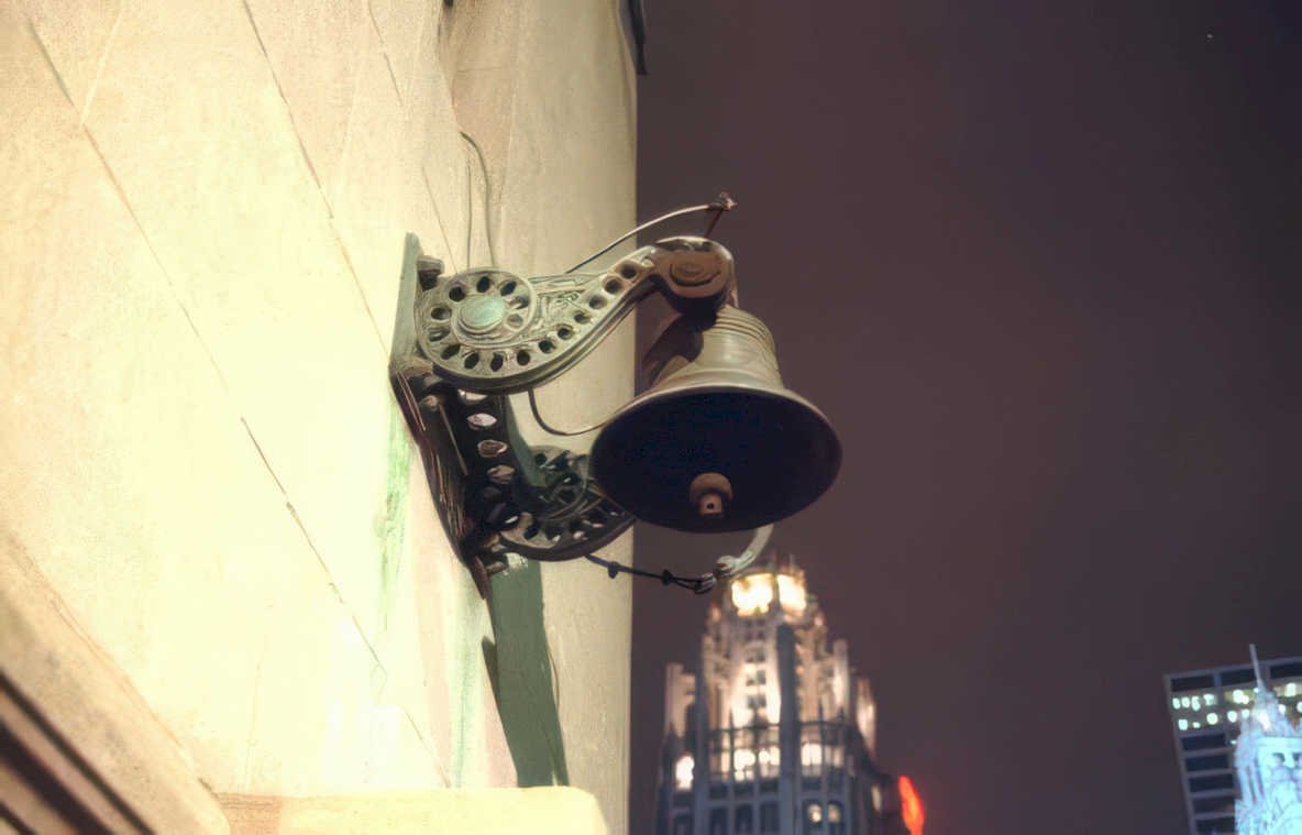 nyc belltower night Vintage A4 Photo Print