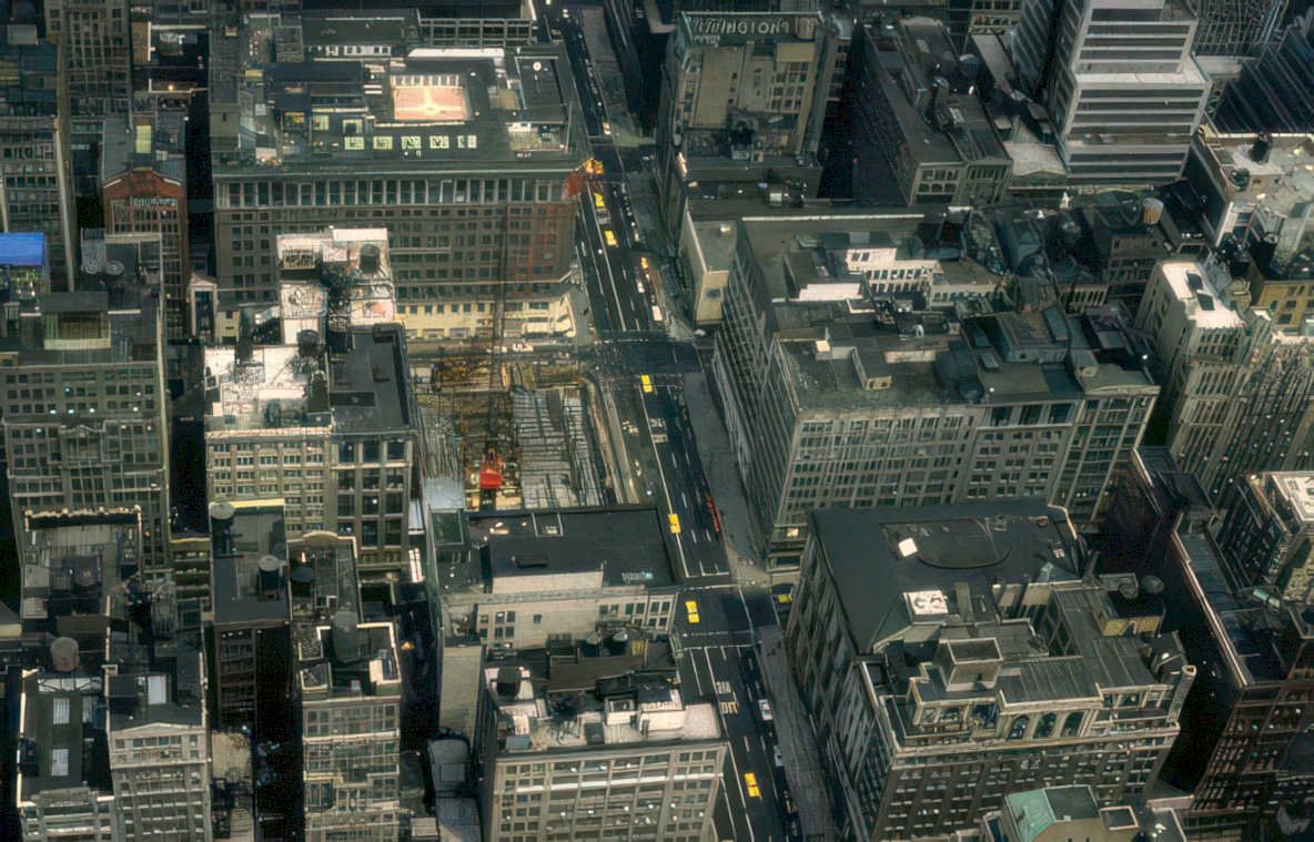 nyc cranes buildings Vintage A4 Photo Print