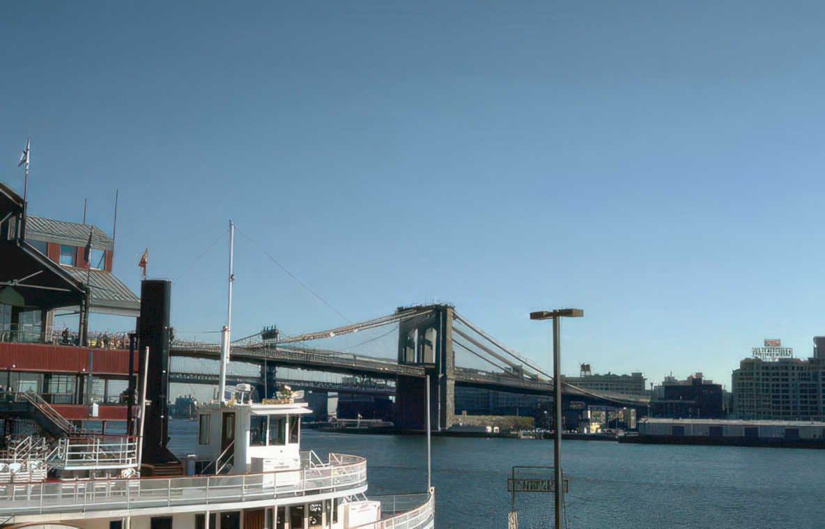 nyc ferry brooklyn Vintage A4 Photo Print