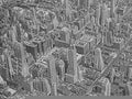 nyc midtown aerial1980s 1990s A4 Photo Print