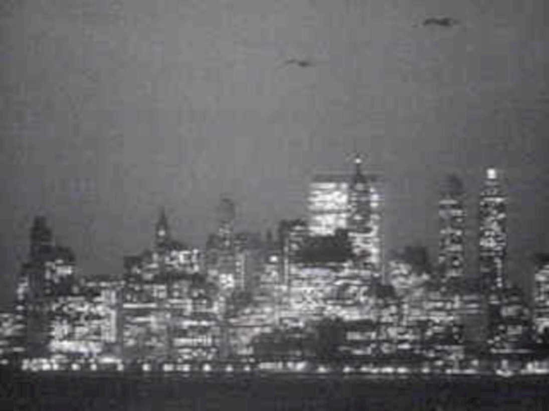 nyc night skyline1980s 1990s A4 Photo Print