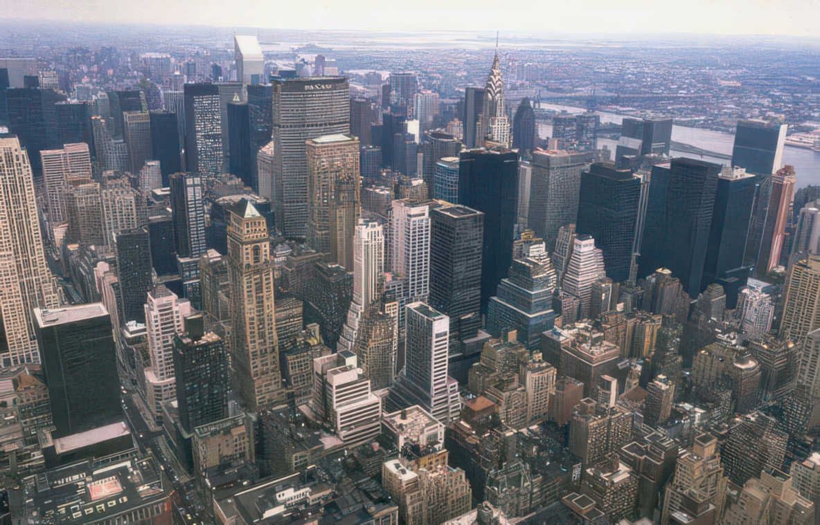 nyc skyline 1980s Vintage A4 Photo Print