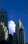 nyc skyline blue 1980s 1990s A4 Photo Print