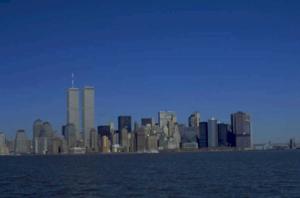 nyc skyline twintowers 1 1980s 1990s A4 Photo Print