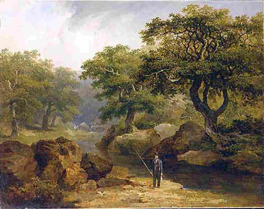 o connor james Sm Dargle Landscape with a Fisherman Art A4 Photo Print
