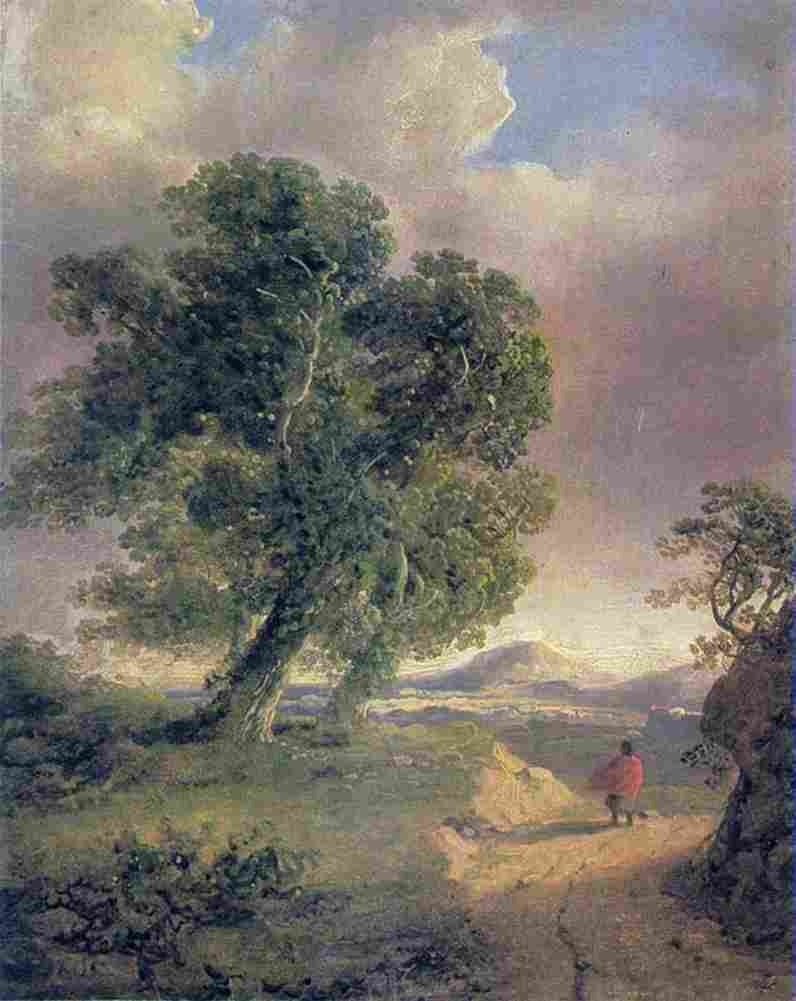 o connor james Windy Landscape with Figure Art A4 Photo Print