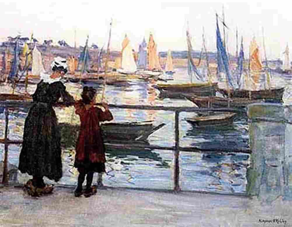 o kelly Awaiting the Reutrn Concarneau Art A4 Photo Print