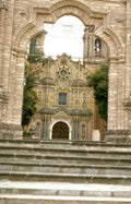 oaxaca church steps Vintage A4 Photo Print