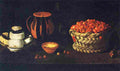 obidos basket with cherries cheeses and pork Art A4 Photo Print