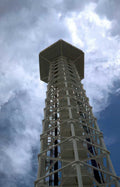 observation tower sky Vintage A4 Photo Print