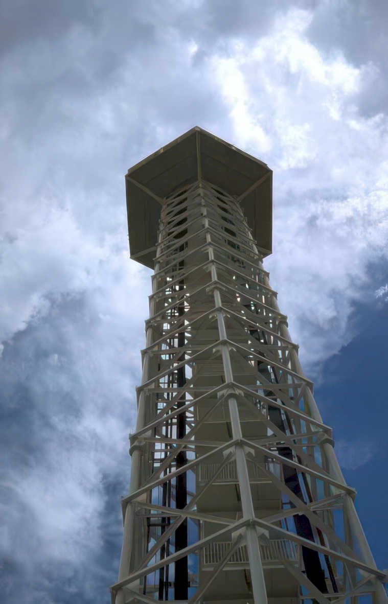 observation tower sky Vintage A4 Photo Print
