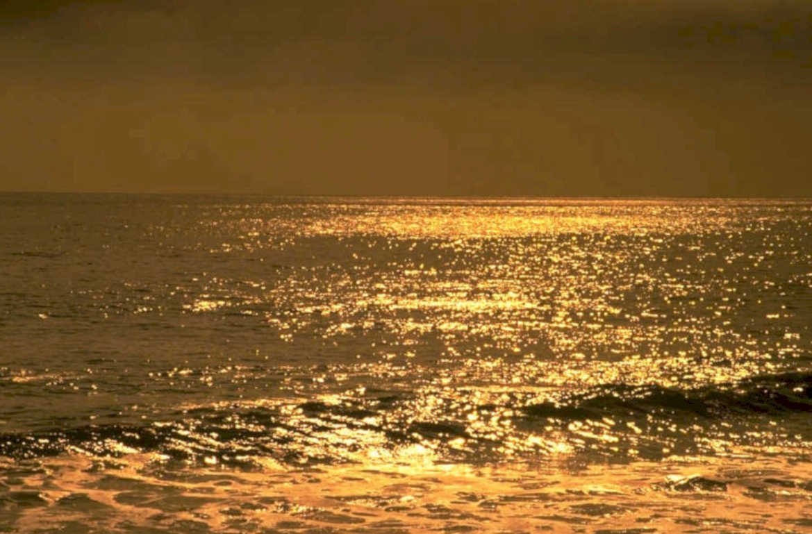 ocean golden reflections 1980s 1990s A4 Photo Print