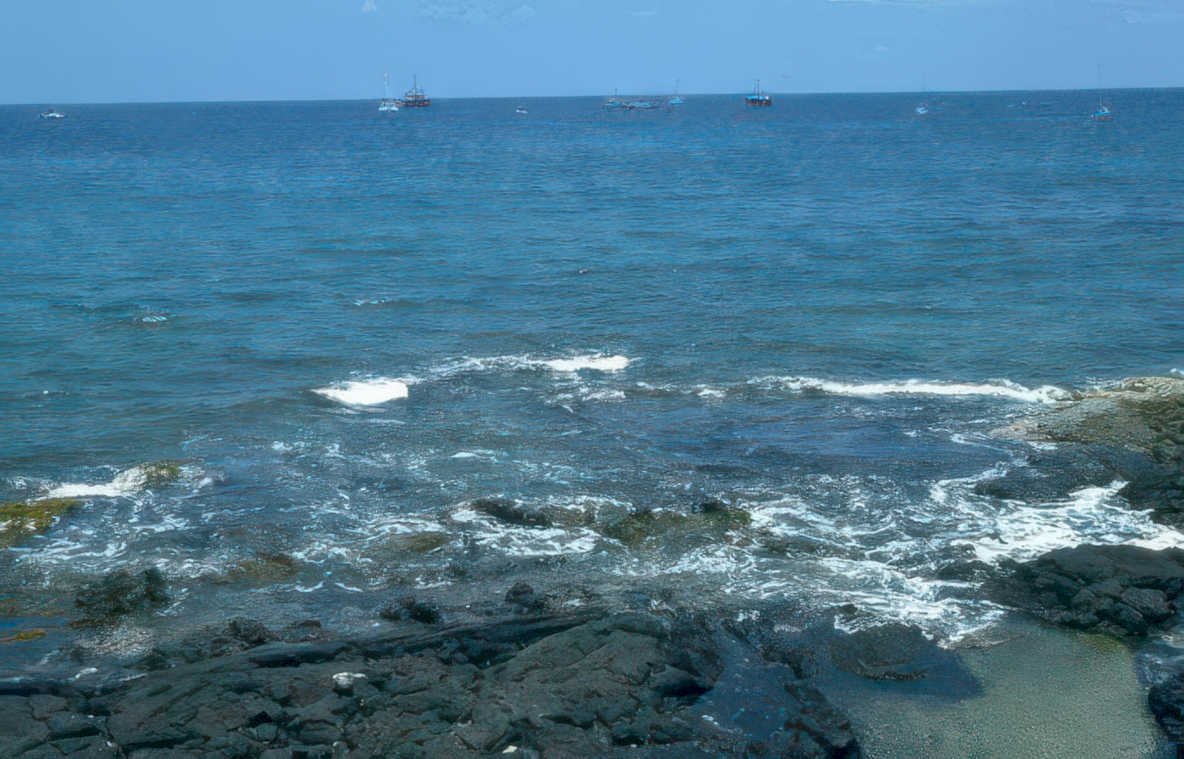 ocean oil rigs Vintage A4 Photo Print