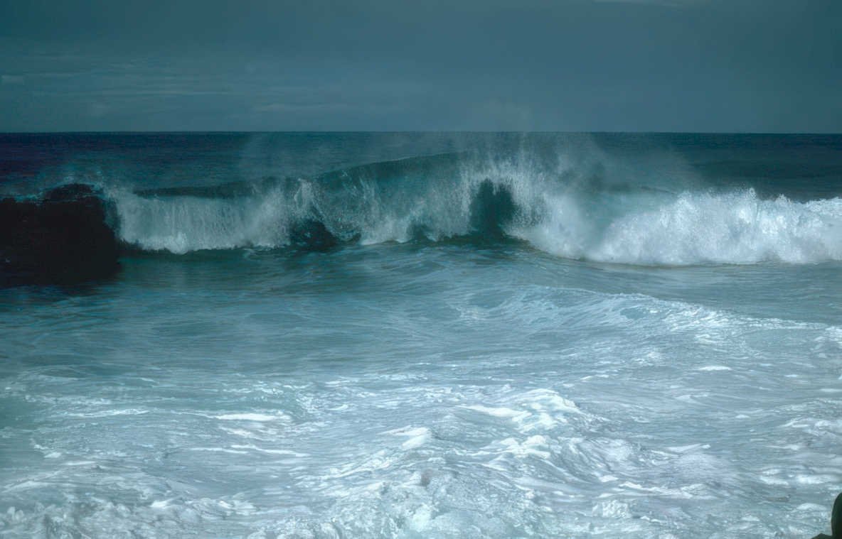 ocean wave break Vintage A4 Photo Print