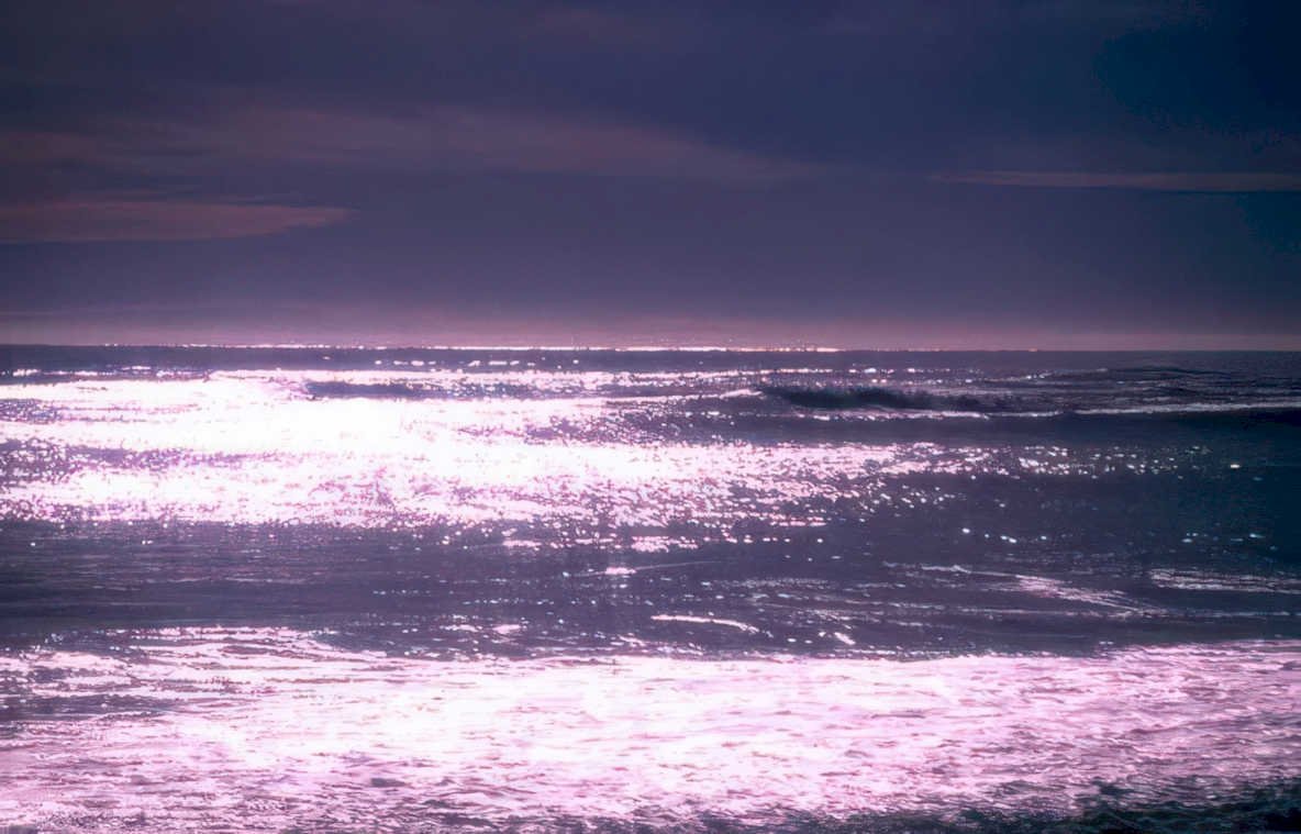 ocean wave sunset Vintage A4 Photo Print