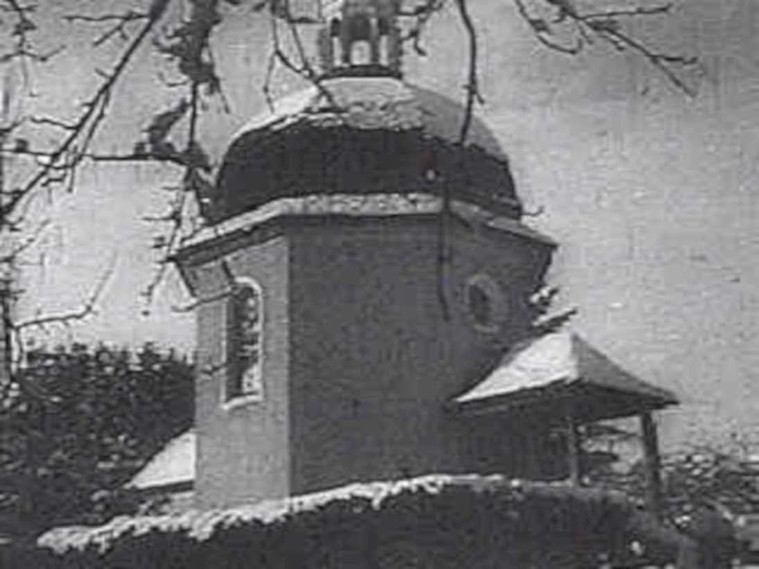 octagonal chapel snow1980s 1990s A4 Photo Print