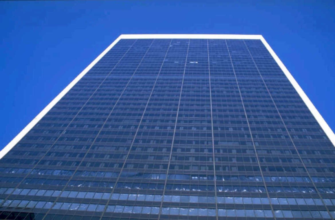 office building blue 1980s 1990s A4 Photo Print