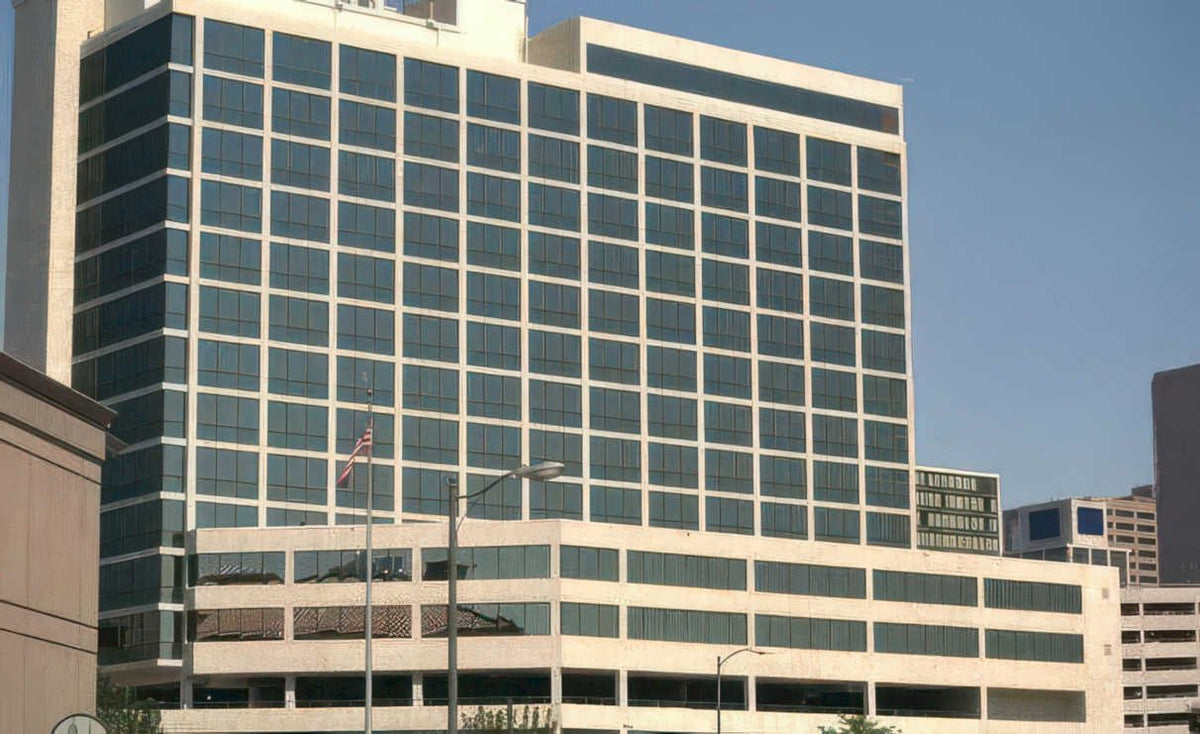 office skyline building Vintage A4 Photo Print