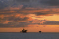 offshore oil sunset 1980s 1990s A4 Photo Print