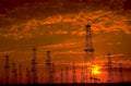 oil derrick sunset 9 1980s 1990s A4 Photo Print